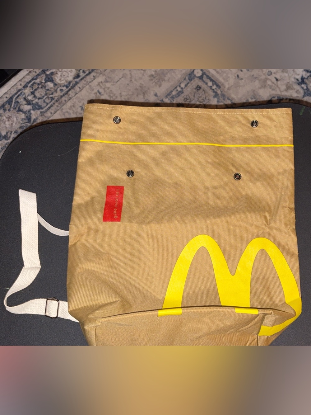 McDonald's Inspired Tan & Yellow Messenger Bag